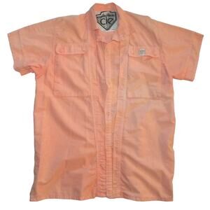 Vintage 80s New Wave Shirt | Peach Orange Boxy Fit Expedition Cie Paris